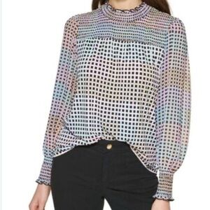 Calvin Klein Pastel Checkered Blouse